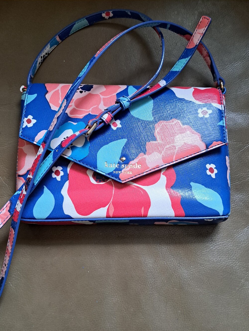 Kate spade Blue and Pink Floral Crossbody Bag